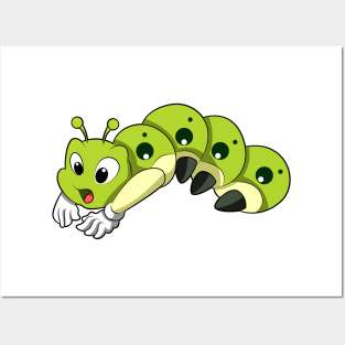 Caterpillar at Yoga Stretching exercises Posters and Art